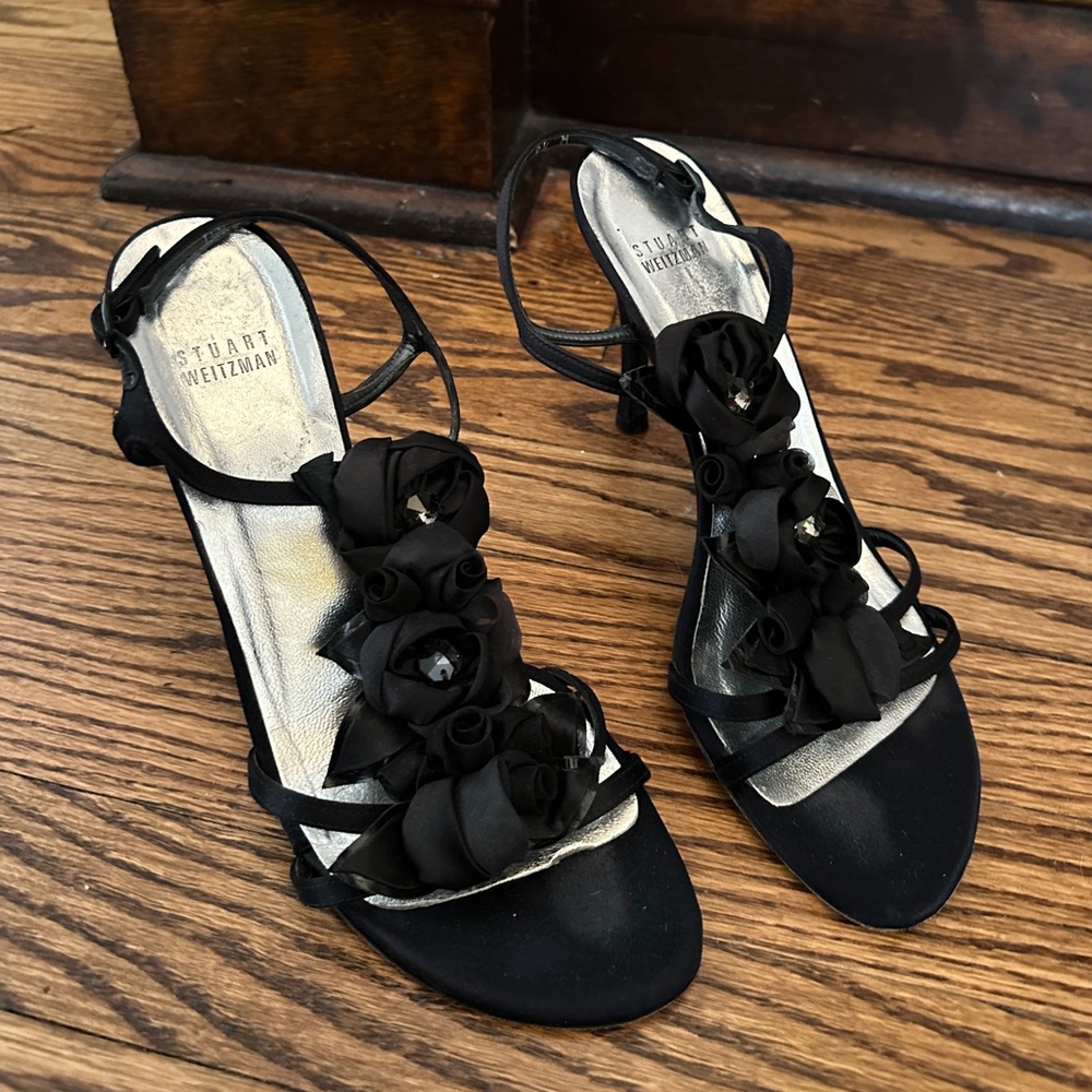Stuart Weitzman Black Ruffle Heels